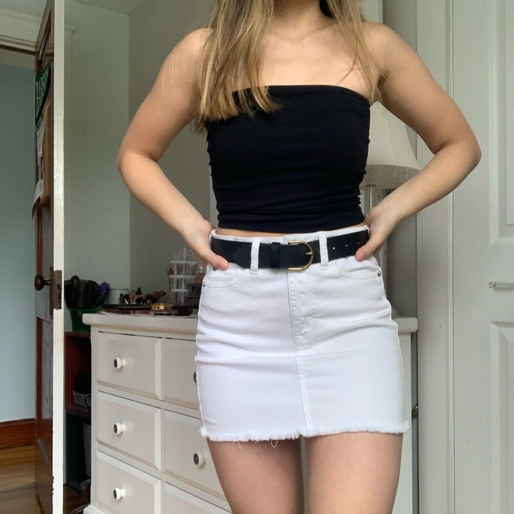 American Eagle White Denim Skirt Size 4